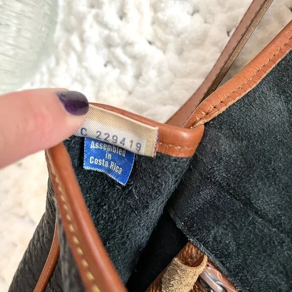 Vintage Dooney & Bourke Carrier Crossbody Bag (Navy/Tan) - Picture 10 of 15